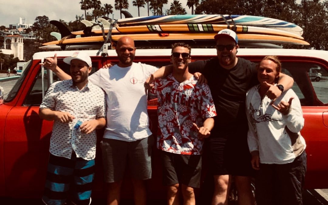 Surfing with the boys in Cali